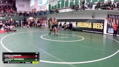 106 lbs Champ. Round 2 - Anthony Bergeron, Granville vs Ethan Ackerman, Clay (Oregon)