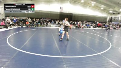 138 lbs Cons. Sub-semis - Gavin Rangel, Newberg High School Wrestling vs Gage Spurgeon, Sebolt Wrestling Academy