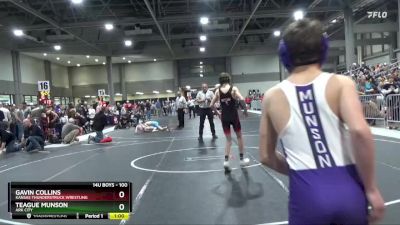 100 lbs Cons. Round 2 - Gavin Collins, Kansas Thunderstruck Wrestling vs Teague Munson, Ark City