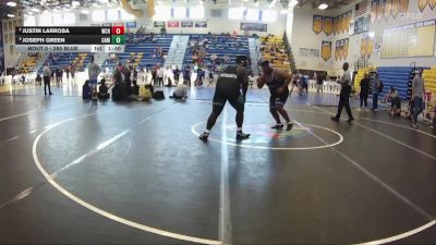 285 Blue Quarterfinal - Justin Larrosa, Wellington Community Hs vs Joseph Green, Camden