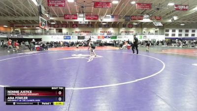 131 lbs Cons. Round 4 - Nonnie Justice, Central Methodist University vs Asia Fowler, University Of The Cumberlands