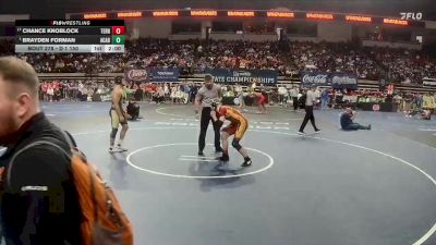 D 1 150 lbs Champ. Round 2 - Brayden Forman, Acadiana vs Chance Knoblock, Terrebonne