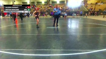 91 lbs Cons. Round 2 - Britton Newcomb, Clinton Dragon Youth Wrestling vs Allegra Hoggatt, Aloca Tornadoes