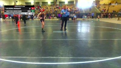 91 lbs Cons. Round 2 - Britton Newcomb, Clinton Dragon Youth Wrestling vs Allegra Hoggatt, Aloca Tornadoes