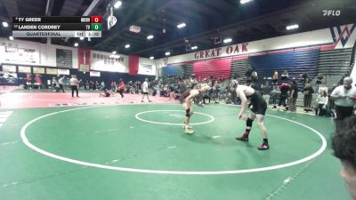 144 lbs Quarterfinal - Landen Cordrey, Temecula Valley vs Ty Greer, Murrieta Valley