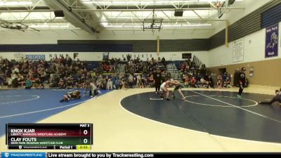 108 lbs Champ. Round 1 - Knox Kjar, Liberty Warriors Wrestling Academy vs Clay Fouts, Deer Park Ironman Wrestling Club