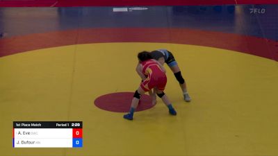 WW 50 lbs 1st Place Match - Augusta Eve, Dinos Wrestling Club vs Jade Dufour, Montreal NTC