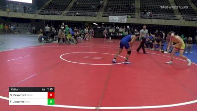 130 lbs Semifinal - Seth Crawford, Brunswick vs Felipe Jacome, Chevy Chase
