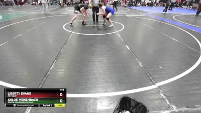 145 lbs Cons. Round 4 - Liberty Evans, Mt. View vs Khloe Meisenbach, South San Francisco H S