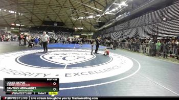 45 lbs Quarterfinal - Santino Hernandez, Moses Lake Wrestling Club vs Jones Depoe, Shelton Wrestling Club