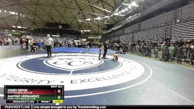 45 lbs Quarterfinal - Santino Hernandez, Moses Lake Wrestling Club vs Jones Depoe, Shelton Wrestling Club