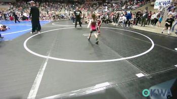 40 lbs Round Of 16 - Hux Smith, Little Axe Takedown Club vs Azayla Mitchell, Tironook Wrestling