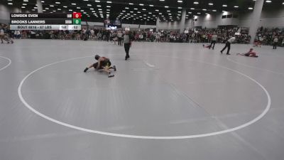 67 lbs Champ. Rd Of 64 - Lowden Even, Immortal Athletics WC vs Brooks Lanners, South Dakota