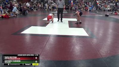 J-15 lbs Quarterfinal - Tate Peyton, East Buchanan Mat Club vs Hayden Cushion, The Royal