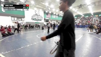 126 lbs Champ. Round 2 - Uriel Cruz, Paloma Valley vs Isaiah Ramirez, North Torrance