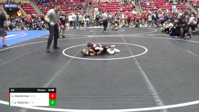 64 lbs Champ. Round 2 - Jakoby Monroe, WR - Topeka Blue Thunder vs Luke Harshman, Chase County Wrestling Club