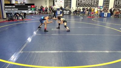 72 lbs Round Of 16 - Edward Lee, Wissahickon vs Juliana Matteo, Lake Catholic W.C.