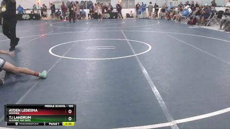 100 lbs Cons. Round 2 - Ayden Ledesma, Whitmer vs Tj Landrum, Algonac Mat Rats