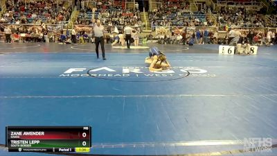 133 lbs Quarterfinal - Zane Awender, Oakes vs Tristen Lepp, South Border