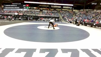 132 lbs Champ. Round 1 - Landon Bedolla, Arkansas City HS vs Devastating Brown, Bonner Springs HS