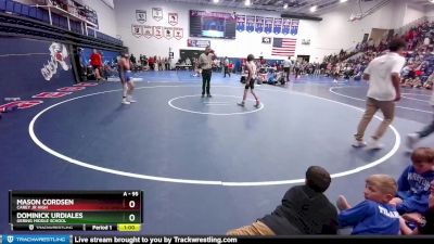 95 lbs Cons. Round 3 - Dominick Urdiales, Gering Middle School vs Mason Cordsen, Carey Jr High