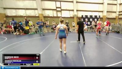 120 lbs Round 1 (4 Team) - Kadence Beck, Idaho vs Hannah Rocklin, Colorado