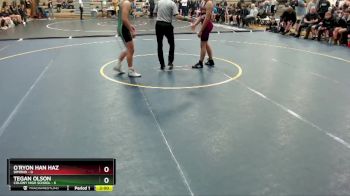 160 lbs Round 4: 10:30am Sat. - Tegan Olson, Colony High School vs O`Ryon Han Haz, Dimond