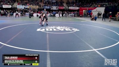 107G 5th Place Match - TALIA JENKINS, Chugiak High School vs Brooklyn Duelfer, South Anchorage High School