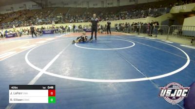 40 lbs Consi Of 8 #1 - Jax LaFerr, Greenwood Wrestling Academy vs Rhiller Ellison, El Reno Wrestling Club