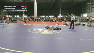 106 lbs Champ. Round 3 - Takoda Parker, Blacksburg High School vs Jonathan Helbert, East Carolina Wrestling Academ