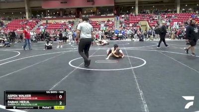 100 lbs Cons. Round 4 - Aspen Walker, Trailblazer Wrestling Club vs Fabian Merjil, Garden City Wrestling Club