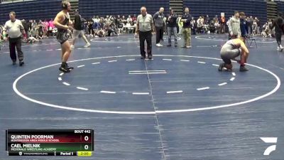 187 lbs Round 3 - Quinten Poorman, Huntingdon Area Middle School vs Cael Mielnik, McDonald Wrestling Academy