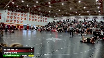 190 lbs Champ. Round 1 - Brencyn Evans, Monroeville vs Kallen Whitling, Highland