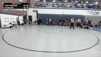 53 lbs Cons. Round 4 - Kyler Carr, Raft River Wrestling vs Rhett Rodriguez, Hawk Wrestling Club