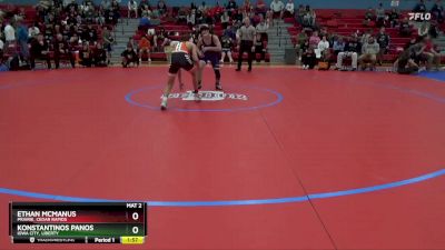 120 lbs Champ. Round 1 - Konstantinos Panos, Iowa City, Liberty vs Ethan McManus, Prairie, Cedar Rapids