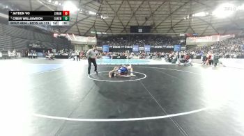 Boys 4A 113 lbs 7th Place Match - Jayden Vo, Spanaway Lake vs Crew Williamson, Curtis