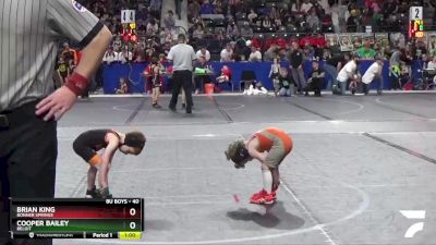 40 lbs Cons. Round 1 - Brian King, Bonner Springs vs Cooper Bailey, Beloit