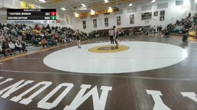144 lbs Quarterfinal - Hayden Jensen, Greybull/Riverside vs Colten Bitton, Rocky Mountain