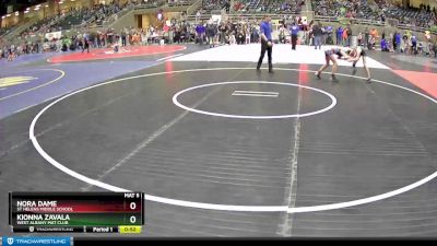 92 lbs Semifinal - Kionna Zavala, West Albany Mat Club vs Nora Dame, St Helens Middle School