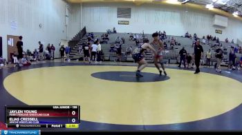 195 lbs Quarterfinal - Jaylen Young, Perry Meridian Wrestling Club vs Elias Cressell, Apache Wrestling Club