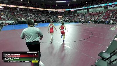 Girls 120 lbs Quarterfinal - Althea Eckdahl, Monroe Girls vs Emjay Neumann, Manitowoc Lincoln Girls