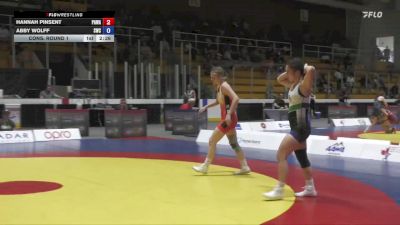 55kg (non-olympic) Cons. Round 1 - Hannah Pinsent, Pronghorn Amateur Wrestling Association vs Abby Wolff, Saskatoon Wrestling Club