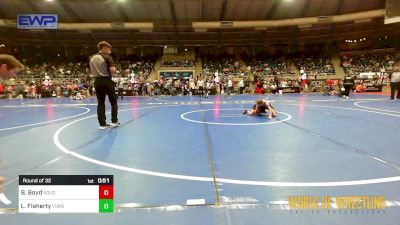 52 lbs Round Of 32 - Baker Boyd, Rough Riders vs Liam Flaherty, Tornado Wrestling