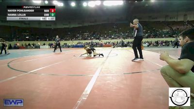 68 lbs Final - Haven Pohlsander, Warner JH vs Hanna Lollis, Cowboy Wrestling Club