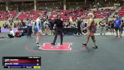 170 lbs Cons. Round 3 - Abby Keating, MO vs Brooke Arbic, KY