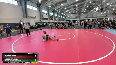 110 lbs Cons. Semi - Austin Wood, Apex Grappling Academy vs Mariam Garay, Texas Elite Wrestling Club