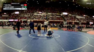 G - 135 lbs Champ. Round 1 - Evie Peila, Custer Co. (Miles City) Girls vs Taylor Curry, Valier Girls