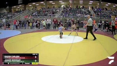 86 lbs Cons. Round 2 - Mason Carlsen, Milwaukie Youth Wrestling Club vs Junior Shockley, Eagle Point Youth Wrestling Cl