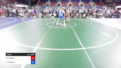 144 lbs Cons 64 #2 - Braden Priest, CA vs Jagger French, CA