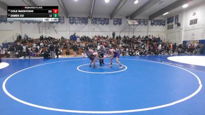148 lbs Champ. Round 1 - Cole Matayoshi, Shasta vs James Xu, Los Gatos